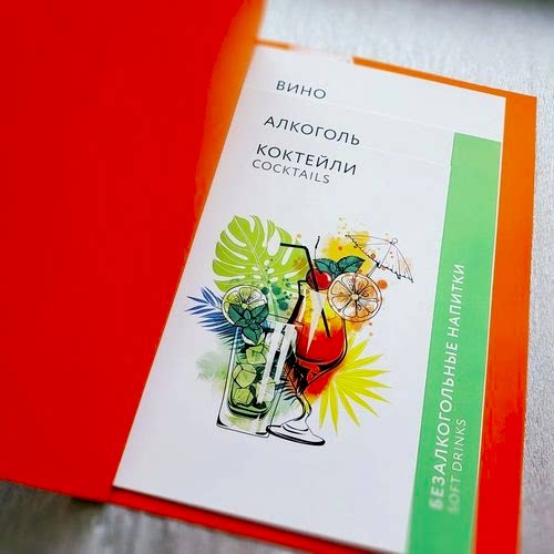 Меню для ресторана Печать карты бара в типографии Alprint